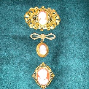 Vintage Cameo Brooch Pins